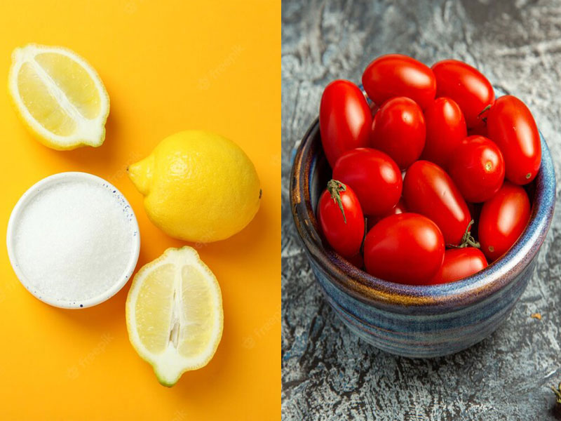 Cách làm trắng da bằng cà chua và chanh