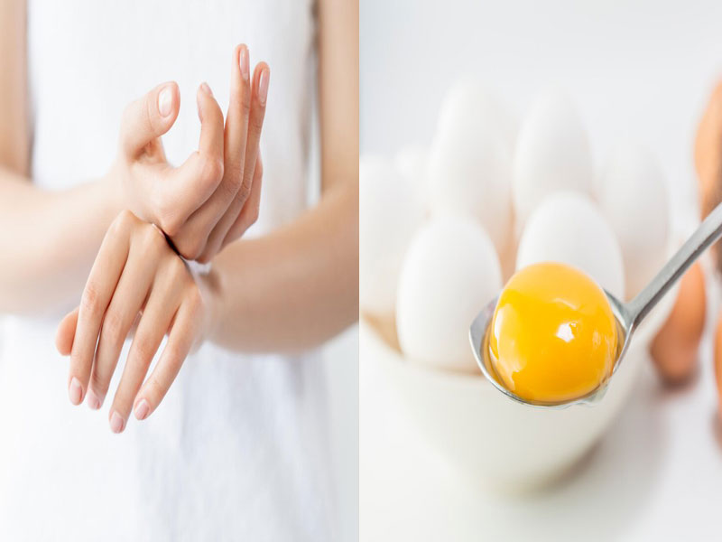 Cách làm trắng da tay bằng trứng gà